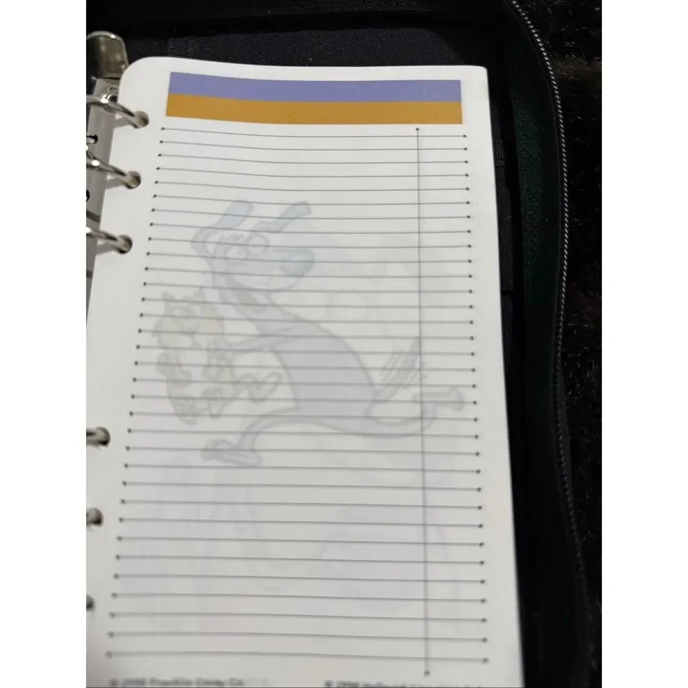Garfield Embroidered Mead 6 Ring Zipper Planner Black 6”x9” Binder 1999